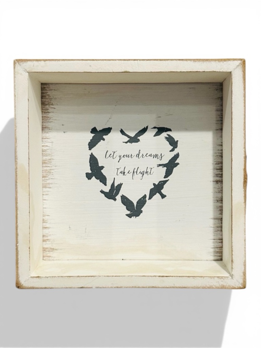 Rustic White and Black Wall Art with Inspirational Quote - 6x6